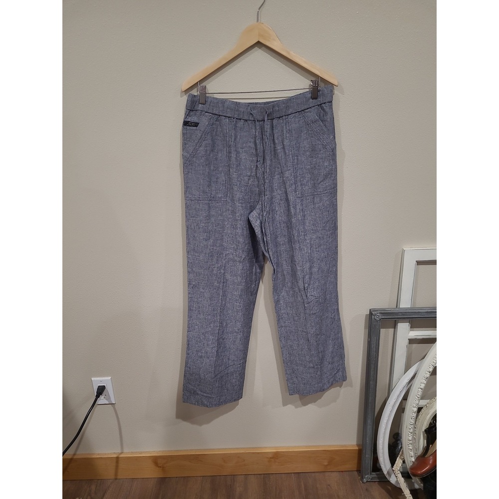 Zac & Rachel Women's SZ LG.‎ Linen blend pull on pants pockets lagen look casual
